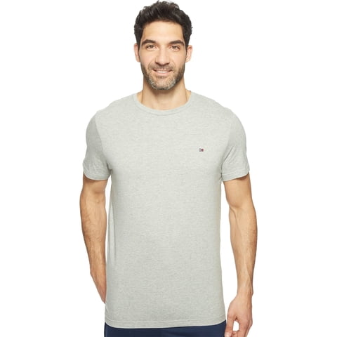 Camiseta De Pijama Con Cuello Redondo Con La Bandera De Tommy Hilfiger Para Hombre, Color Gris