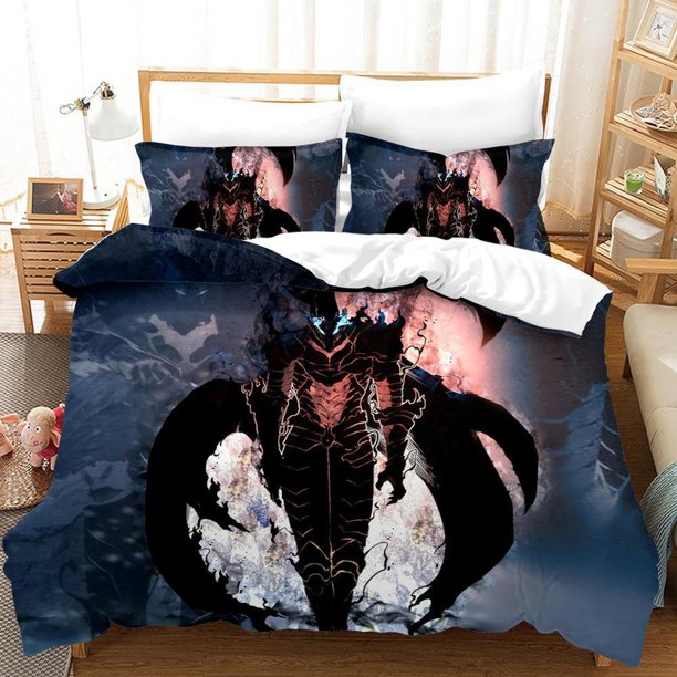 Solo Leveling Gift A Quilt Duvet Cover Set Kids Bedclothes Comforter Cover3-Piece Bedding Set