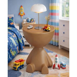 Todo Para El Hogar - El Guardián Sentado: Mesa De Arrimo Escultural Blanco Naranja