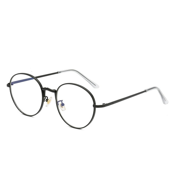Gafas redondas retro de luz azul para mujer, gafas de ordenador con montura grande