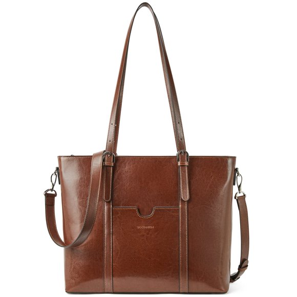 Bolso De Mano Bostanten De Piel Para Portátil 15 6 Pulgadas Marrón Oscuro