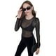 thumbnail image 1 of Polera Mujer Malla Manga Larga Color Negro Corona, 1 of 5