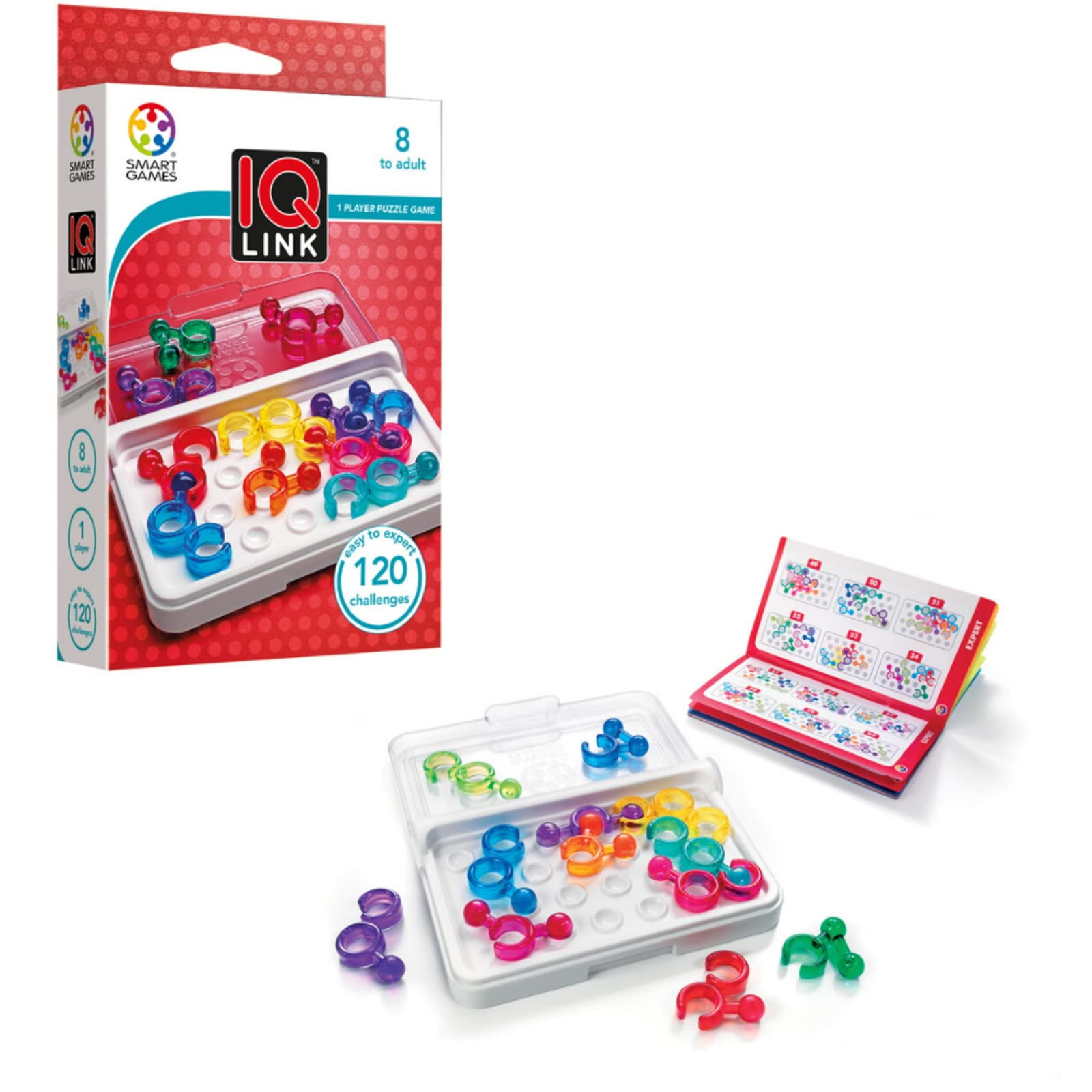 Juego De Viaje Smartgames Iq Link Brain Teaser Para Mayores De 8 Años Con Funda