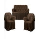 thumbnail image 1 of Juego De Fundas De Sofa 3+1+1 Con Velo Color Marron, 1 of 4