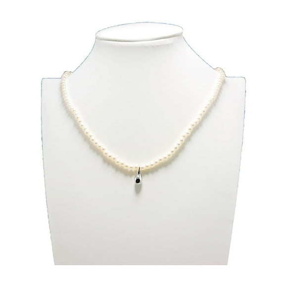 Collar De Perlas Forma De Gota Color Plateado
