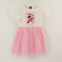 Vestido Manga Corta Niña Rosado Tull Minnie Mouse Disney