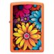 thumbnail image 2 of Mechero de bolsillo Zippo con diseño de flores, color naranja mate, 2 of 6