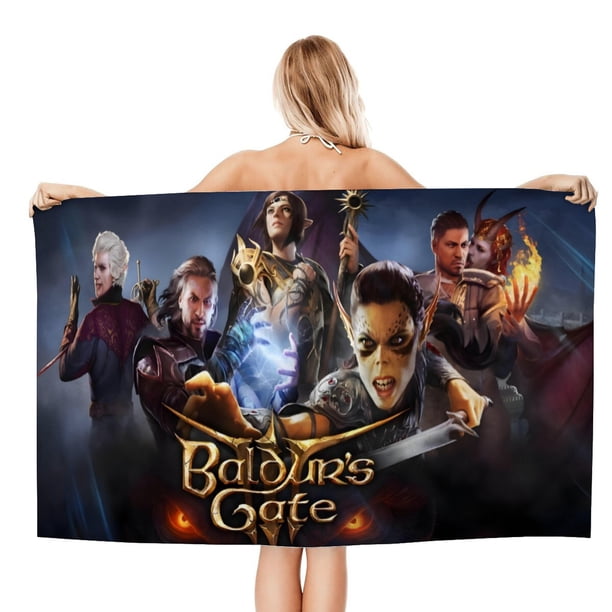 Baldur's Gate Toalla de playa de secado rápido con diseño temático, regalo para mujeres y niñas, ideal para cumpleaños, fans, amantes de la música, uso en la playa o al aire libre, 78 × 160 cm