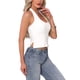 thumbnail image 4 of INSPIRE CHIC Top corto sin mangas con cuello halter y espalda descubierta para mujer, talla XL, blanco, 4 of 6