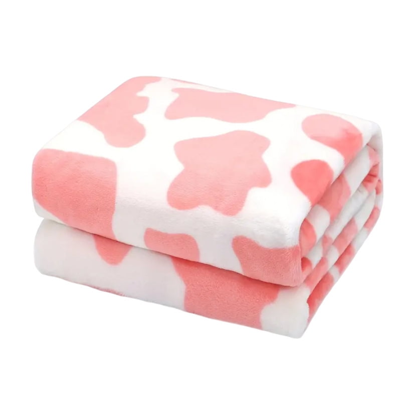 Xusx111 - Manta De Impresión De Vaca De Fresa Linda Flanela Suave De Lana Ligera Rosa Arroja Acogedora Y Cálida Manta De Peluche Linda Para La Decoración Del Sofá De Las Salas De Estar, Regalos De Vac