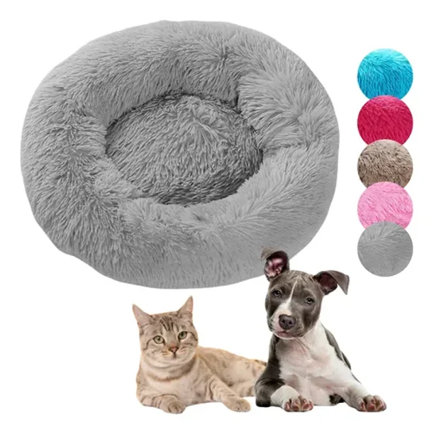 Cama De Felpa Suave Antiestrés Para Perros Y Gatos 50 cm