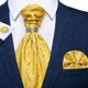 thumbnail image 3 of Corbatas Seda Ascot Pañuelo + Anillo Plateado Paño Colleras amarillo Talla Única, 3 of 5