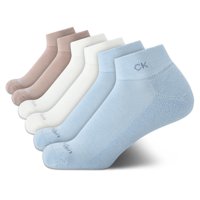 Calcetines Calvin Klein Para Mujer, Paquete De 6 Unidades, Azul Y Beige, Tallas 4-10