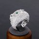 thumbnail image 3 of Sparkly Punky Rapper Luxury Trendy Rings para Hombre Brillante Búho con Hielo Hip Hop Circonia Cúbica Anillos de Compromiso para Hombre, 3 of 9