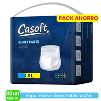 Casoft - Pañales Adulto Pants Alta Absorción Calzón Uso Cotidiano 80U Xl