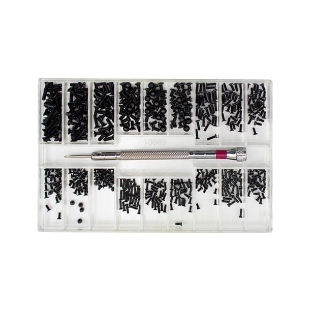 Kit de 18 tornillos pequeños M1.2, M1.4 y M2 para herramientas manuales de repuesto, ideal para relojes, portátiles, dispositivos electrónicos y gafas Estilo D