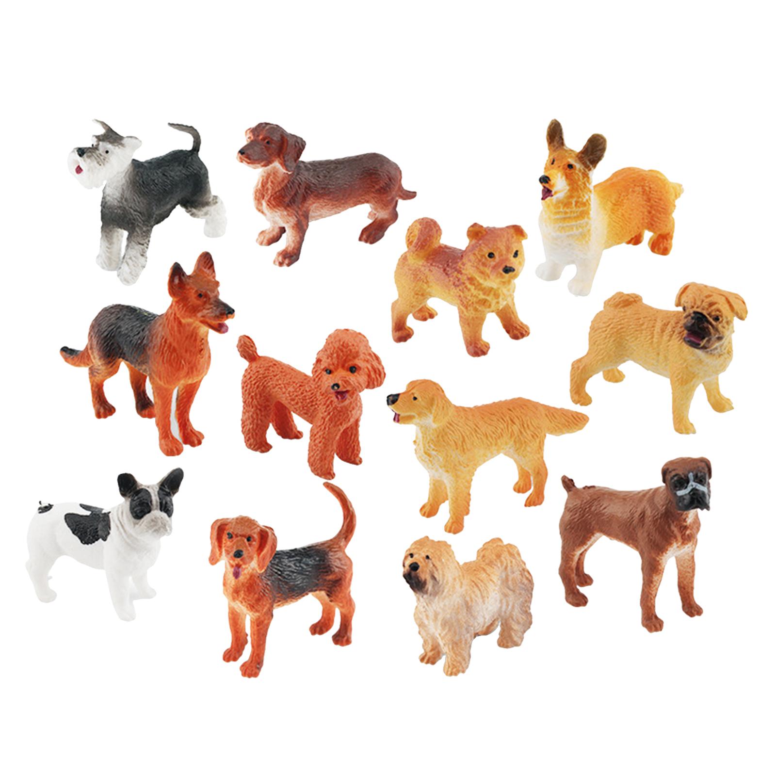 Bothyi - 12 Piezas De Figuras De Perros Realistas, Animales Para Sala De Estar, Recuerdo De Fiesta De Escritorio