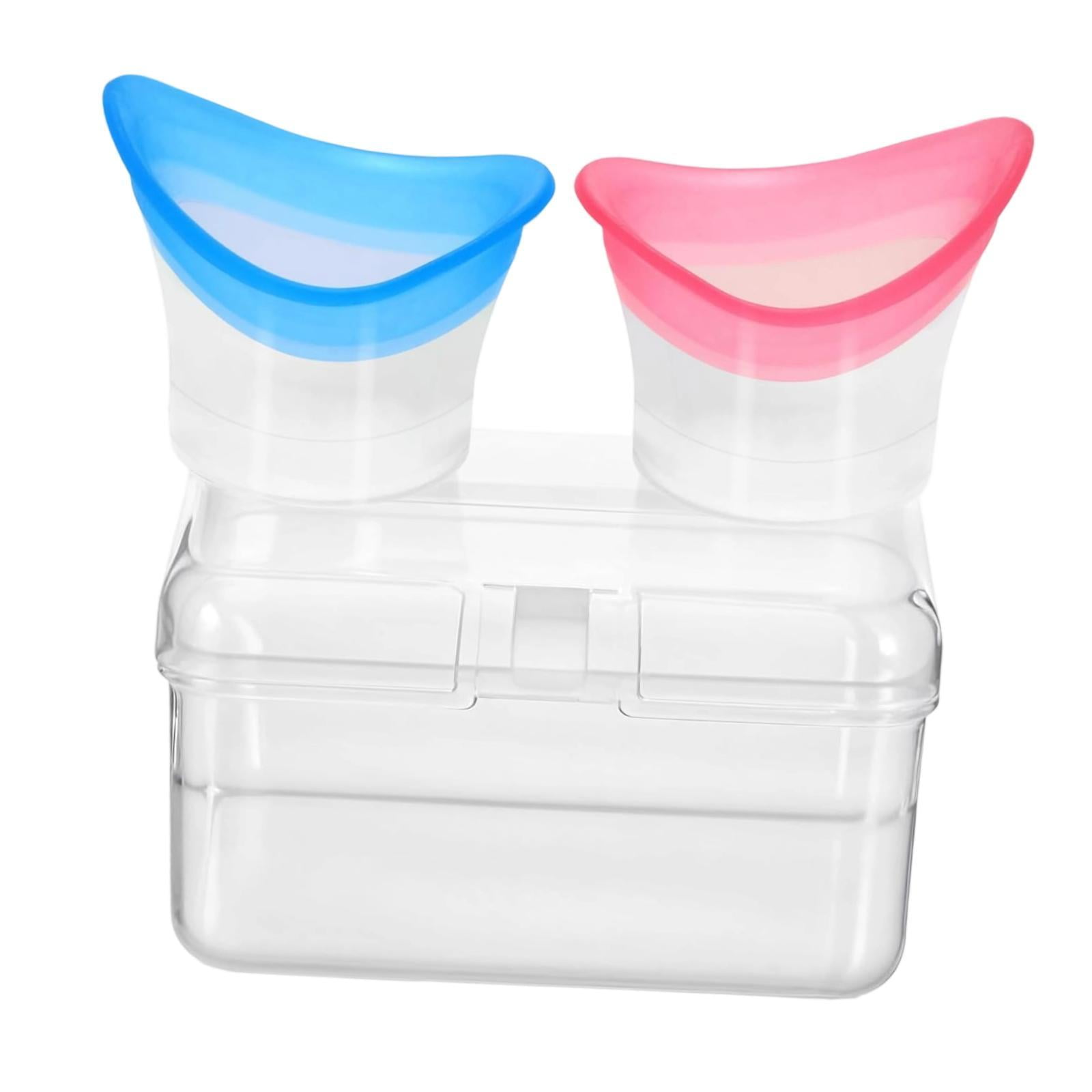 Magideal - 2 Piezas Copas De Lavado Ocular Set De Enjuague Y Vaso Oftálmico Con Diseño Ergonómico A Prueba De Fugas Y Caja Adecuado Para Usuarios De Lentes De C Rosa Y Azul