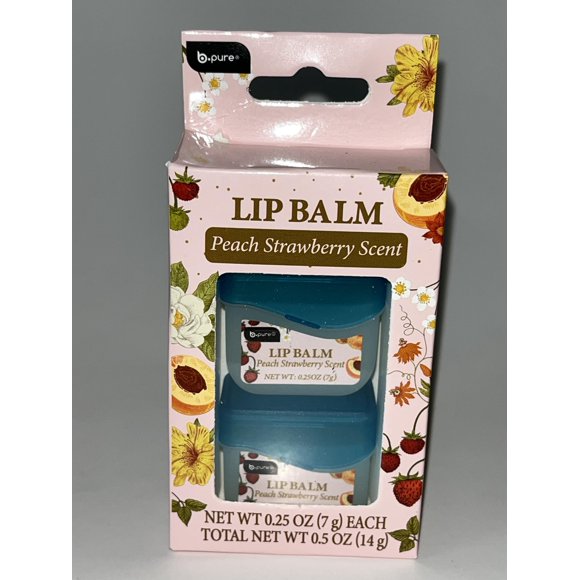 Bálsamo labial b.pure Durazno y fresa 2 unidades 14 g
