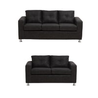 Muebles América - Living George 32 Cuero Auris Negro