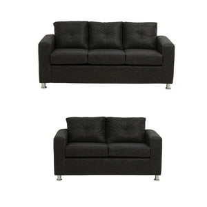 Muebles América - Living George 32 Cuero Auris Negro