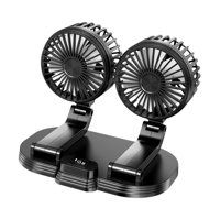 Ioensy - Ventilador De Coche Equipo De Doble Cabezal Ventilador De Refrigeración Automático Para Barco Automotriz Verano Negro