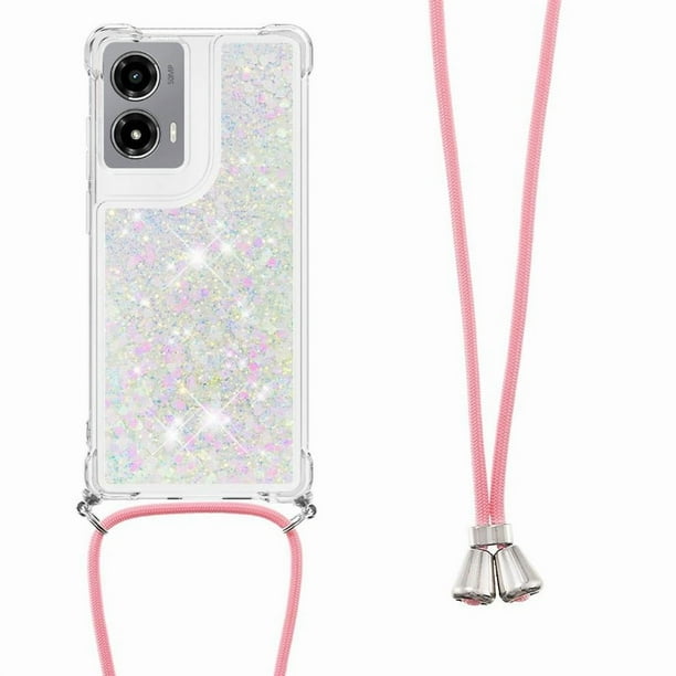 Funda FOXDOCK para Motorola Moto G Stylus 5G 2024 con Cuerda Ajustable, Brillo Líquido, Protección Antigolpes y Lente – Ideal para Regalo