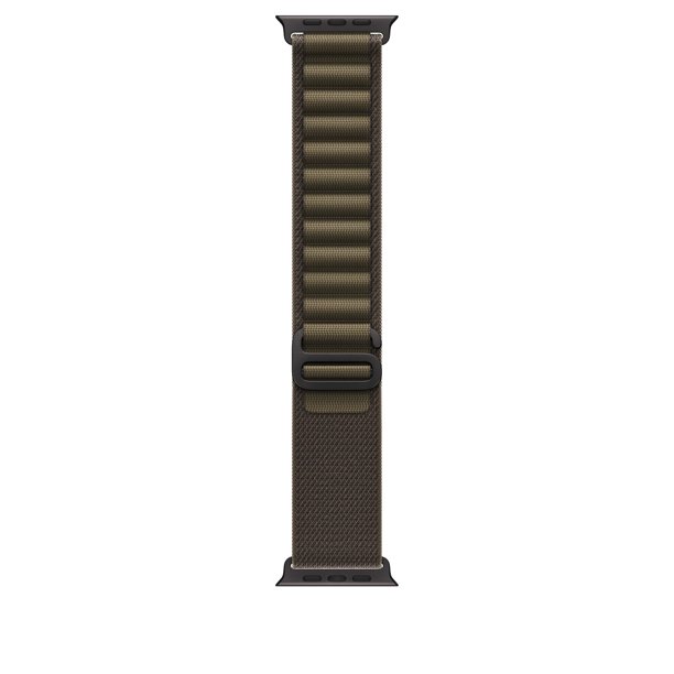 Banda Alpine Loop para Apple Watch 49 mm en Oliva Oscuro y Titanio Negro – Talla L