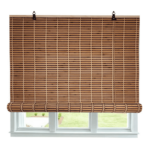 Cortina Bambú Persiana Bicolor 120x150 Roller Con Diseños