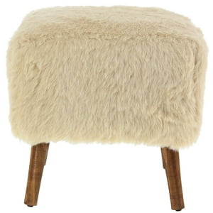 Máxima Design - Pouf Kira Crudo Piel Sintética 42X42X43 Cm