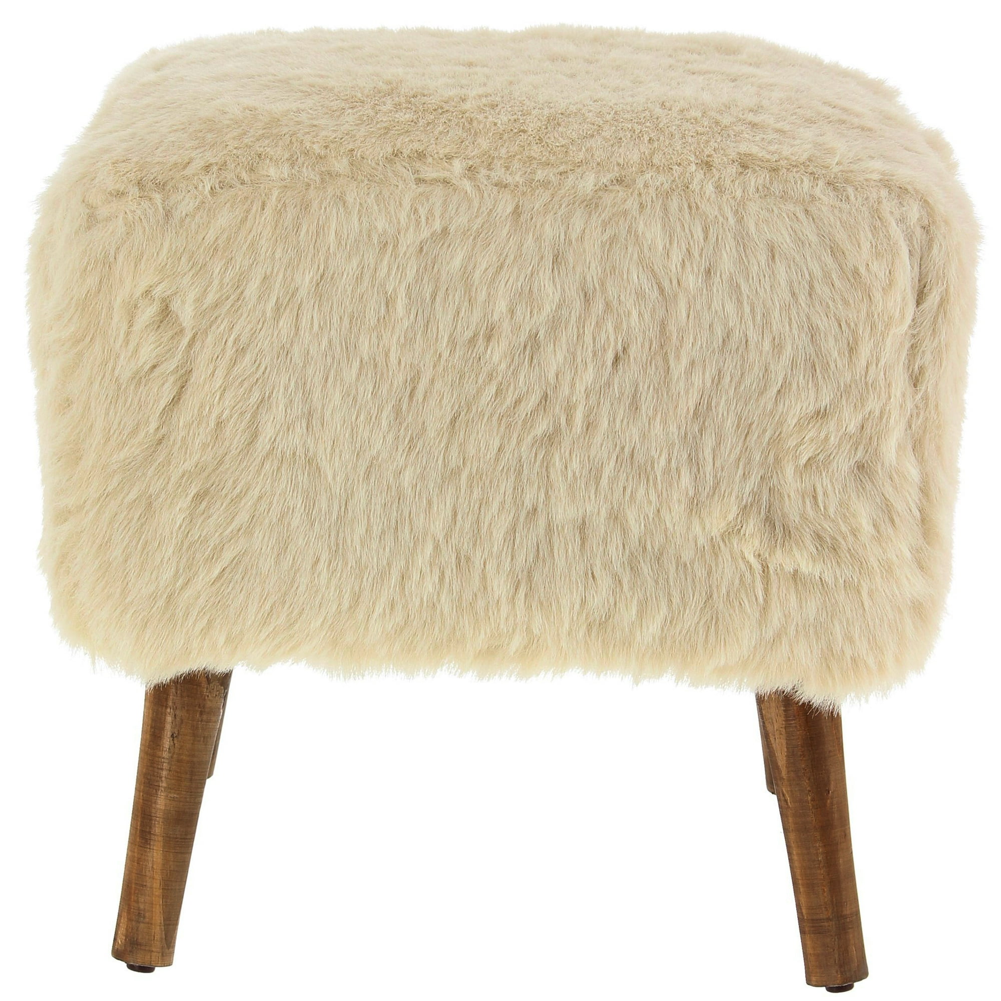 Máxima Design - Pouf Kira Crudo Piel Sintética 42x42x43 Cm