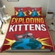 thumbnail image 1 of Gatitos Explosivos Conjunto de sábanas temático, trío de piezas, cómodo y amigable con la piel, diseño único, regalo de decoración para el hogar para familiares, amigos y fans, 90 cm * 190 cm, 1 of 6