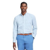 Camisa Izod De Hombre Con Rendimiento Y Comodidad, Manga Larga A Cuadros