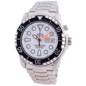 Reloj Ratio Freediver A Prueba De Helio 1000M Zafiro Automático 1068Ha96-34Va-Wht Para Hombres