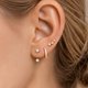 thumbnail image 2 of Pendientes Poxtex Set de Aros Huggie y Chaqueta Chapado en Oro 14K, 2 of 9