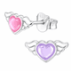 thumbnail image 2 of Pendientes de corazón de plata para niños con resina y epoxi, 2 of 2