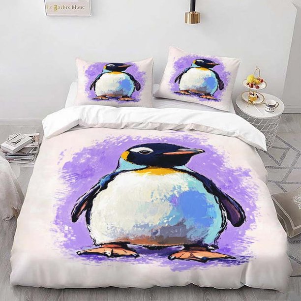 Penguin Illustration Bedding Set Soft and Comfortable for All Seasons Ideal for Home and Bedroom Decor