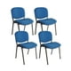 thumbnail image 1 of Pack 4 Sillas Meeting De Auditorio Apilable Tapiz Lino Sala De Espera - Azul, 1 of 3