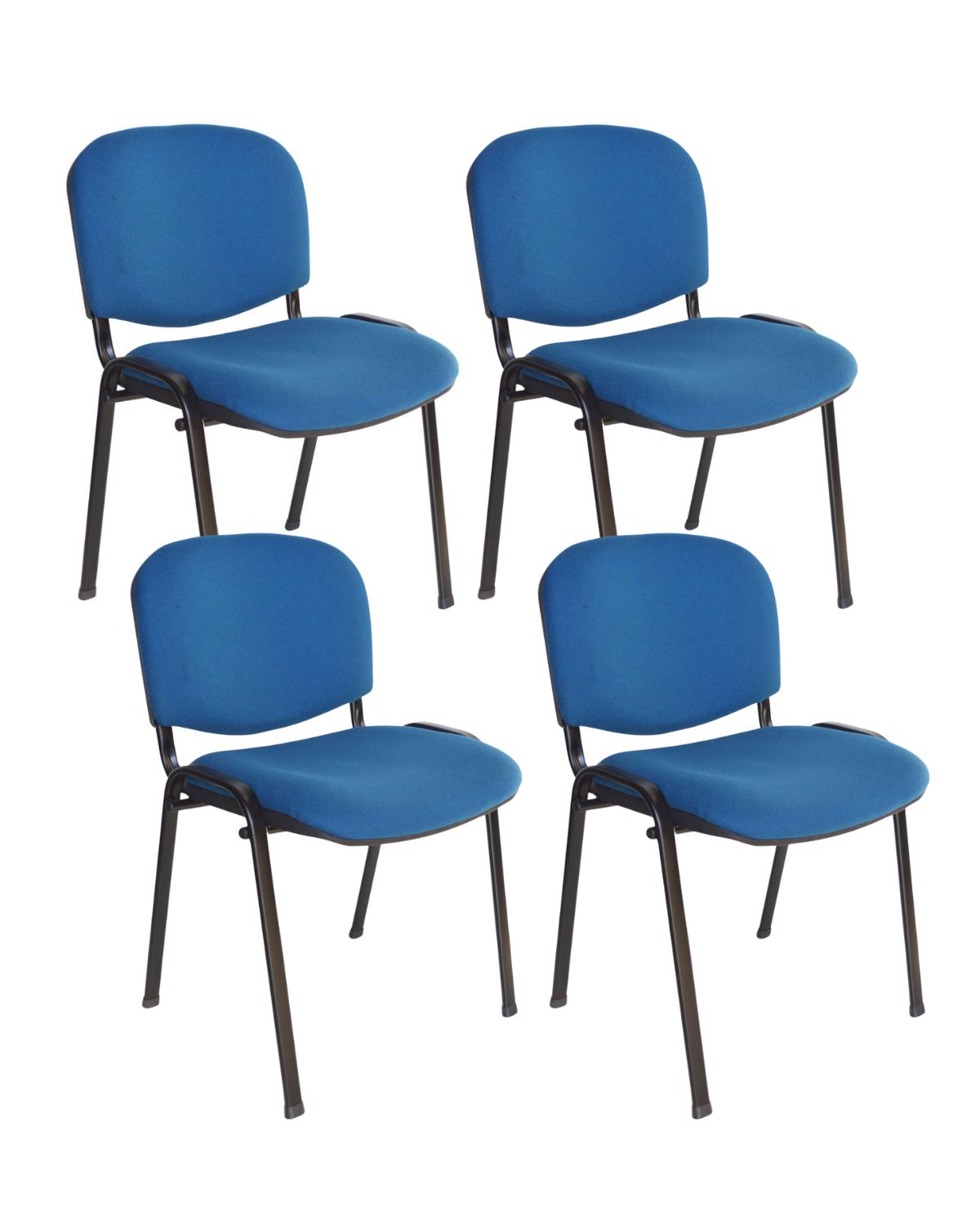Habita2 Chile - Pack 4 Sillas Meeting De Auditorio Apilable Tapiz Lino Sala De Espera - Azul