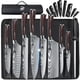 thumbnail image 1 of Juego de 9 cuchillos de chef Dfito de acero de alto carbono y madera Pakkawood, 1 of 8