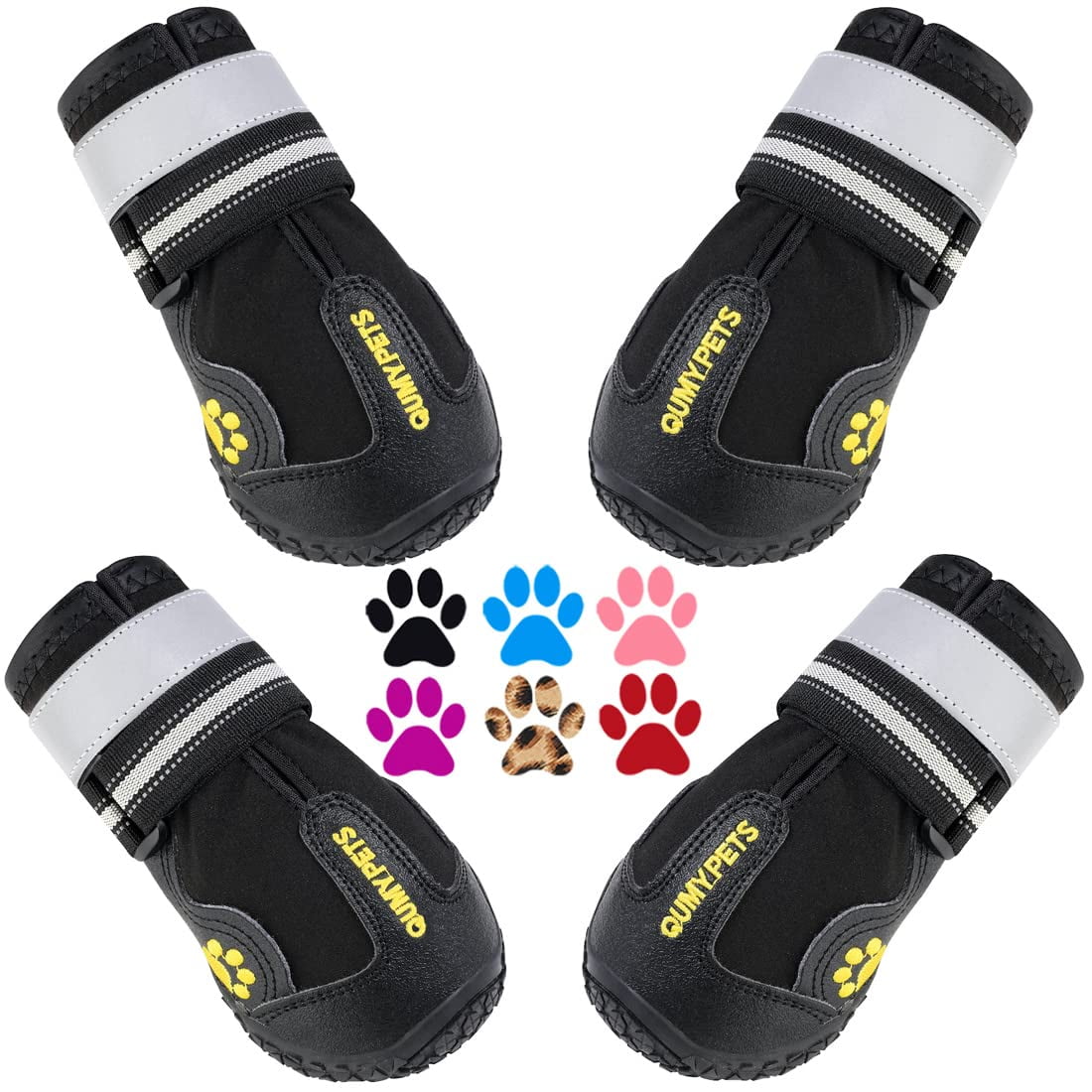 Zapatos Para Perros Qumy Para Perros Grandes, Botas Para Perros Medianos, Negras, Talla 6