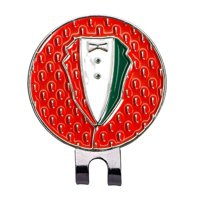 Ioensy - Divertido Marcador De Pelota De Golf, Clip De Metal Para Sujetar A Gorras, Visera Para Hombres Y Mujeres, Color Rojo