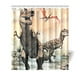 thumbnail image 1 of Cortina de ducha con diseño de dinosaurio T-Rex, con ganchos, 167 x 183 cm, 1 of 3