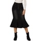 thumbnail image 1 of INSPIRE CHIC Falda de Cola de Sirena para Mujer Vuelta al Cole para Mujer Maxi Falda de Mezclilla Desgastada Negra L, 1 of 6