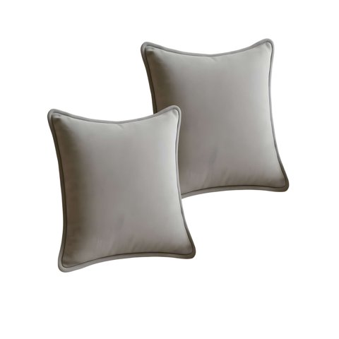 Genérico - Pack De 2 Fundas De Cojin Lisa Con Borde 45X45 Gris