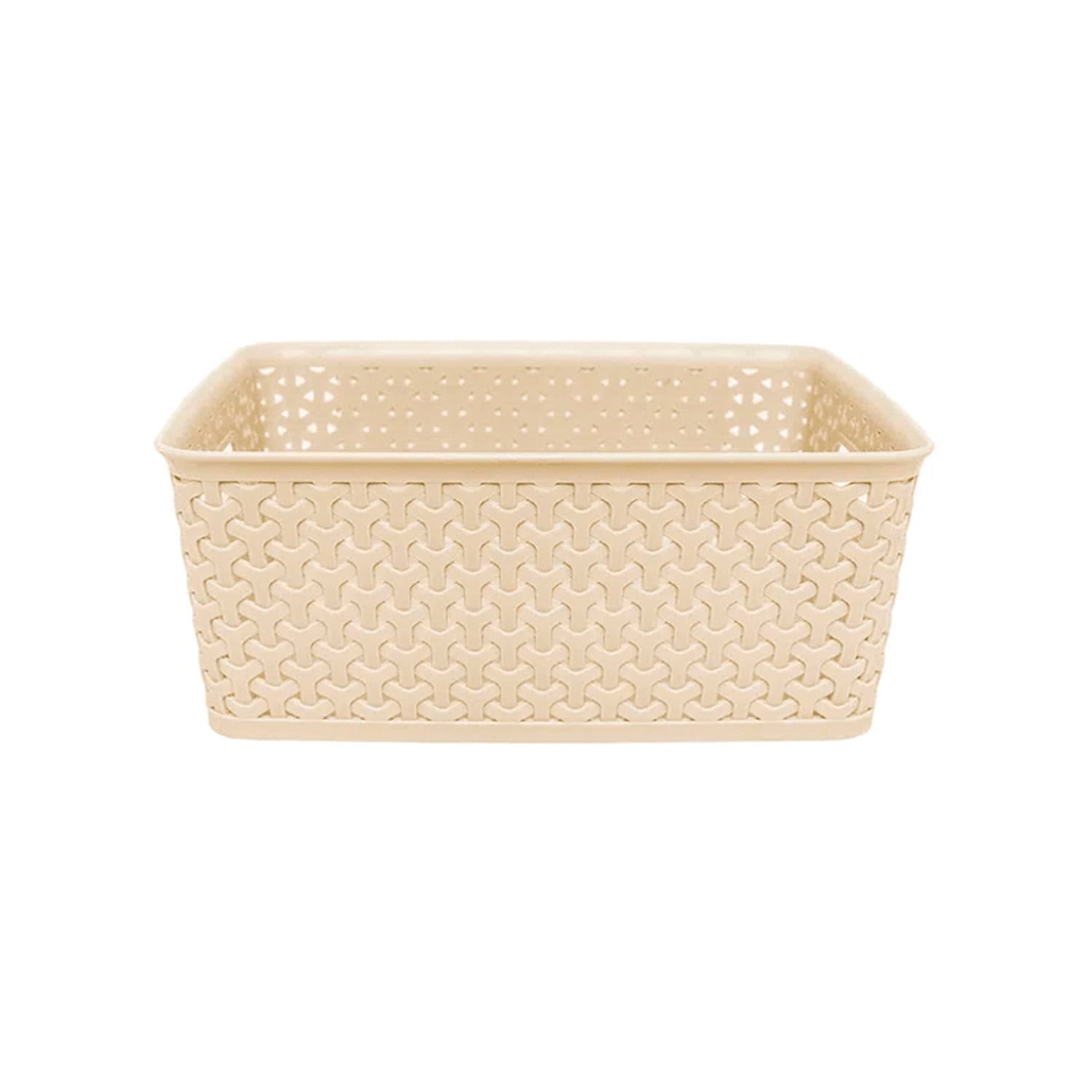 Genérico - Canasto Organizador Ratan Beige Mediano