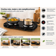 thumbnail image 2 of Cocinilla Eléctrica Dos Platos Negro Metal Compacta Portatil, 2 of 7