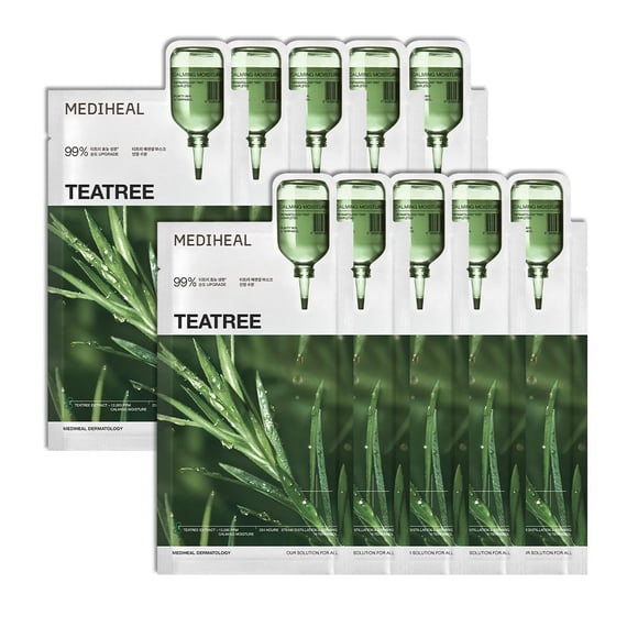 Mascarilla Mediheal Teatree Essential Calming Moisture, 10 unidades