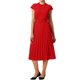 thumbnail image 2 of INSPIRE CHIC Vestido Plisado para Mujer Regreso a Clases Conjunto de Maestra Cuello Simulado Manga Corta con Cinturón Vestidos Línea A L Rojo, 2 of 6