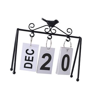 Bothyi - Calendario De Escritorio, Calendario De Escritorio Perpetuo Con Tapa Para Oficina De Granja, Color Negro